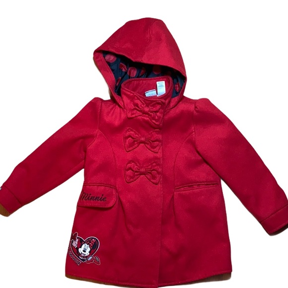 Disney Other - Disney Minnie Mouse Red Pea Coat 4T